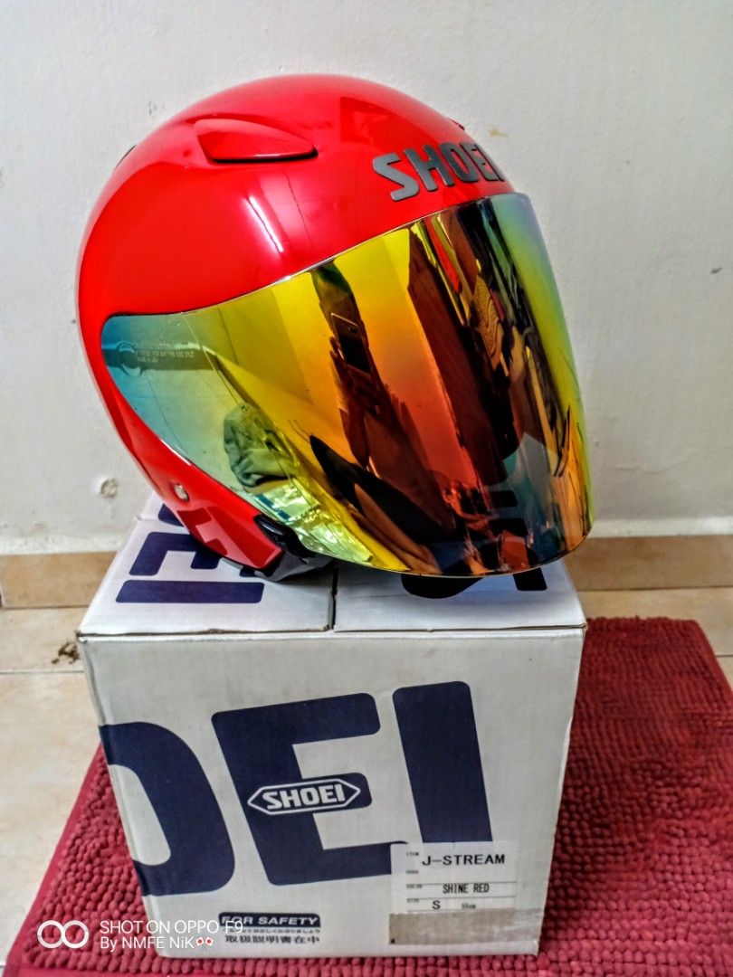 Shoei J Stream Red Shine Original, Auto Accessories on Carousell