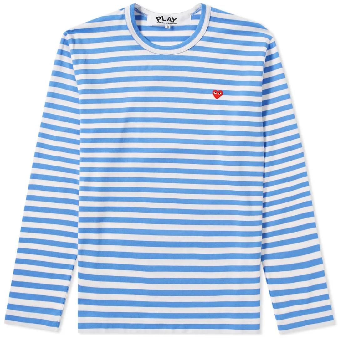 Steal Cdg Play Long Sleeve Stripe Tee Men S Fashion Clothes