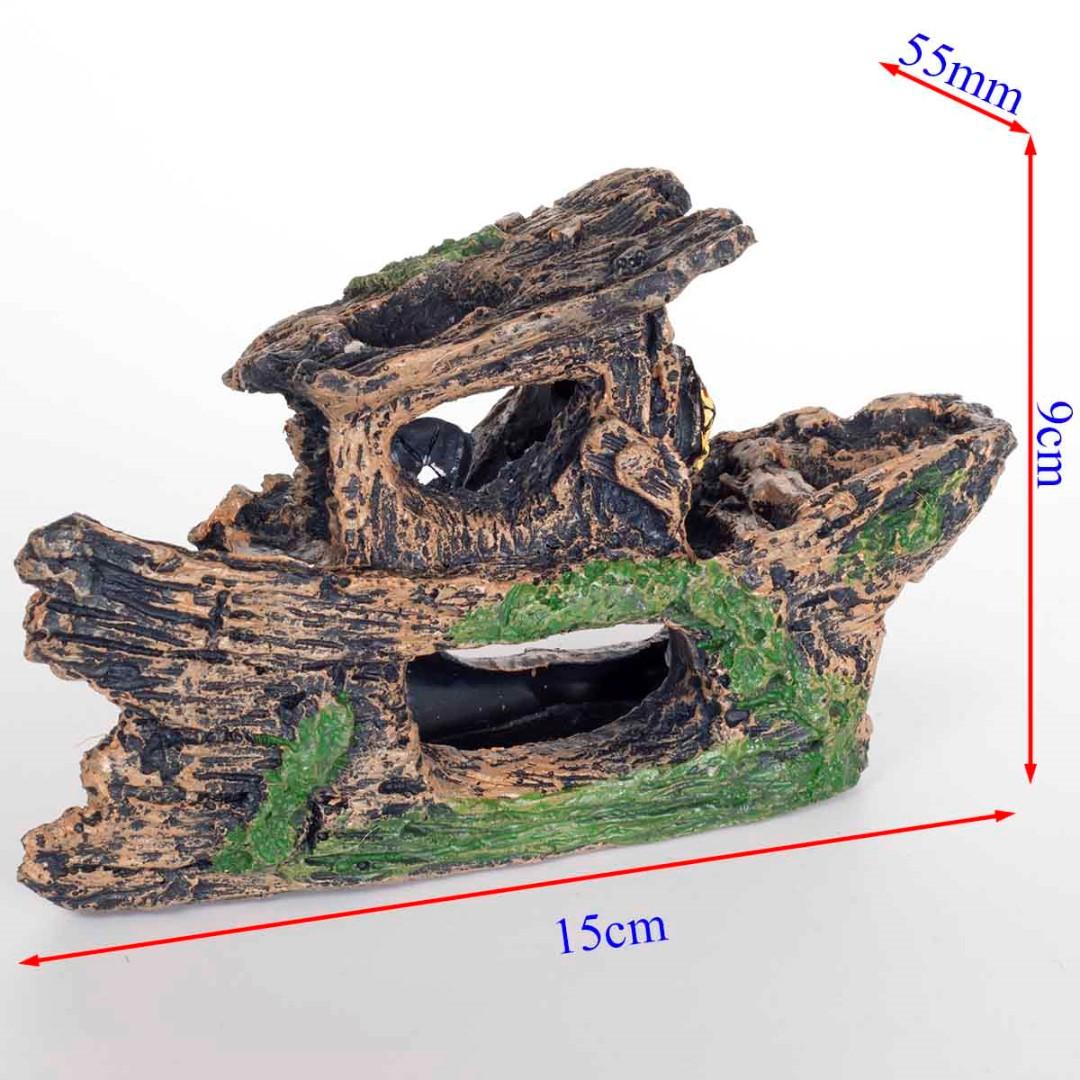 Sunken Shipwreck Decorations Ornament Aquarium Fish Tank, Pet Supplies