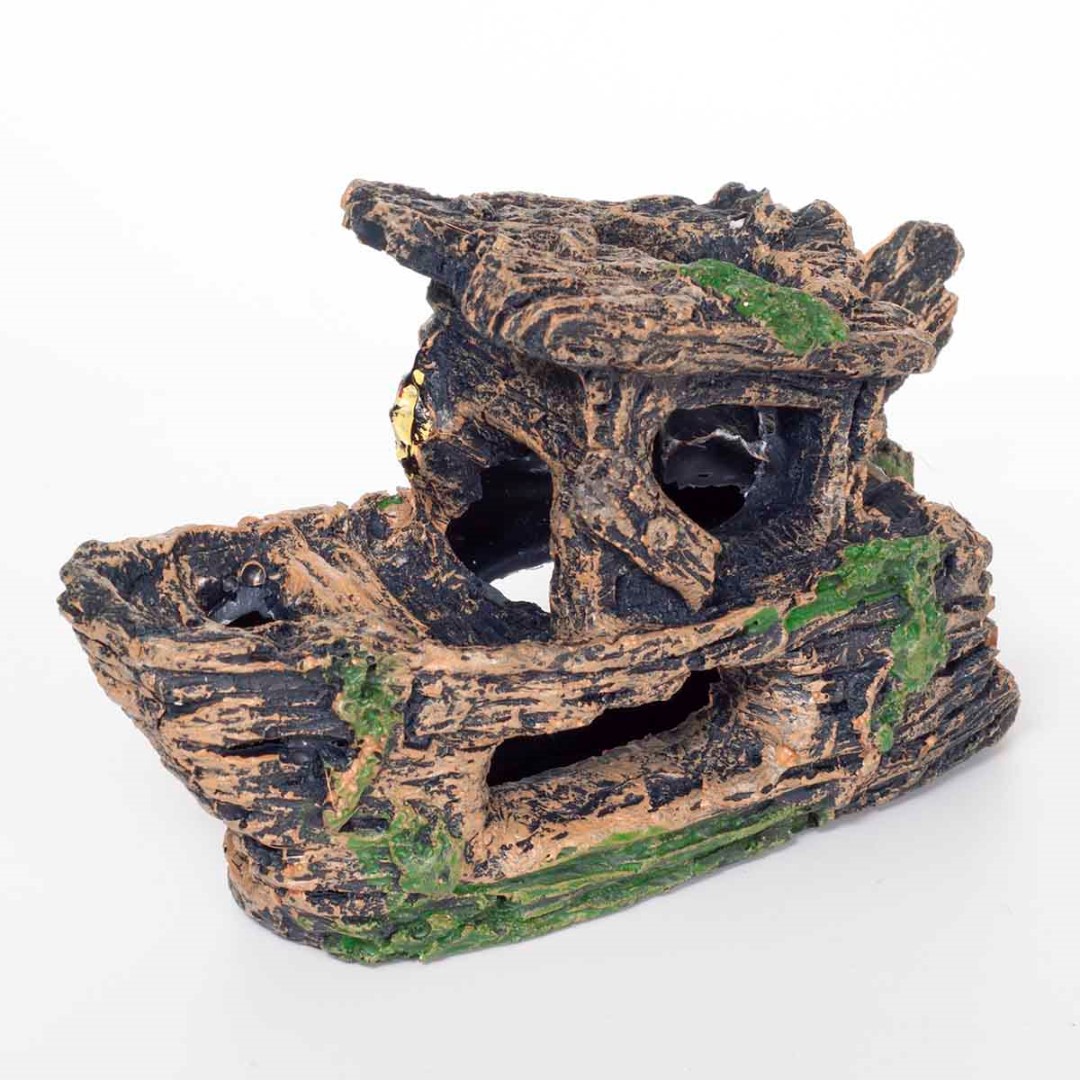 Sunken Shipwreck Decorations Ornament Aquarium Fish Tank, Pet Supplies