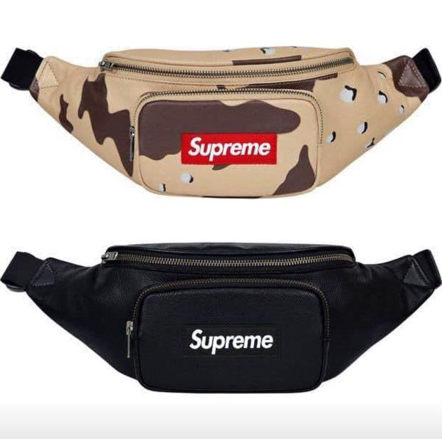 supreme leather fanny pack