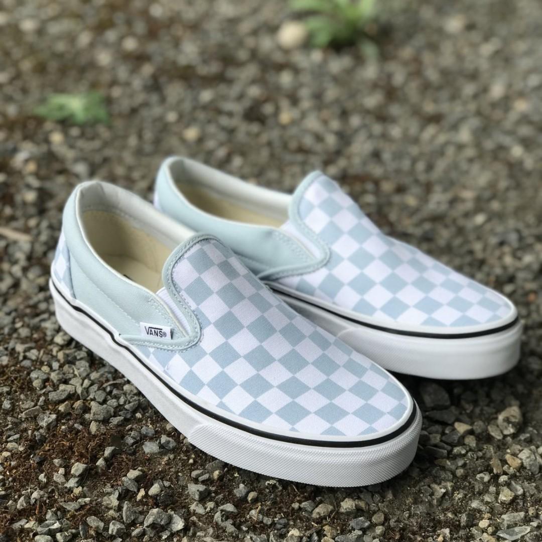 vans checkerboard baby blue