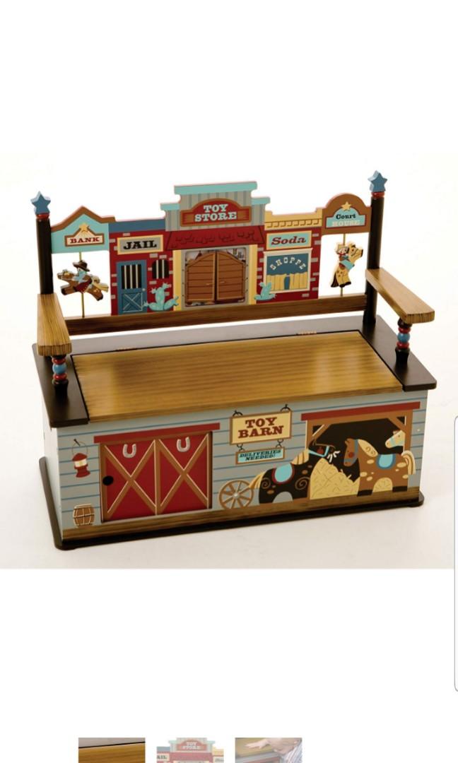 Kids Furniture Room Decor Wildkin Wild West Toy Box Bench