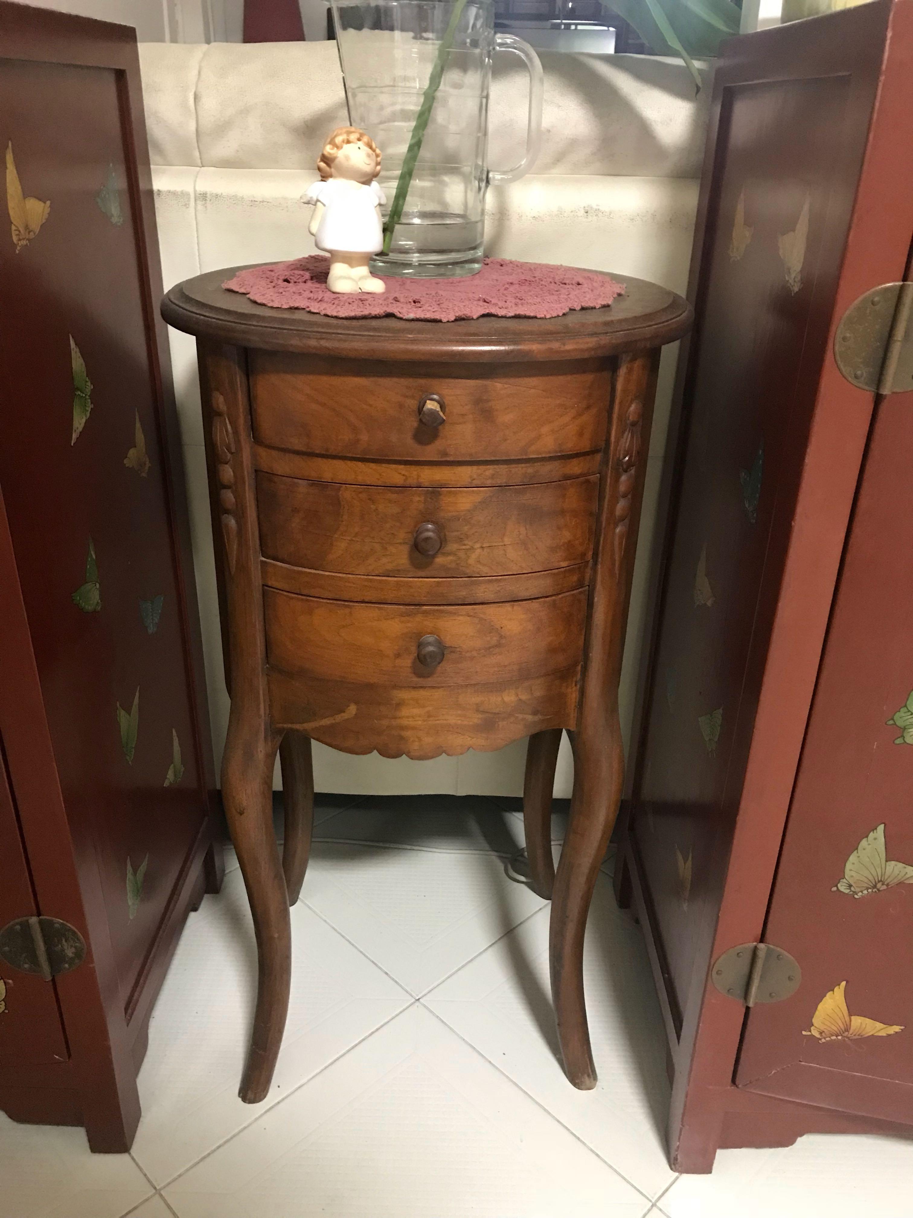 Wooden Side Table Furniture Shelves Drawers On Carousell
