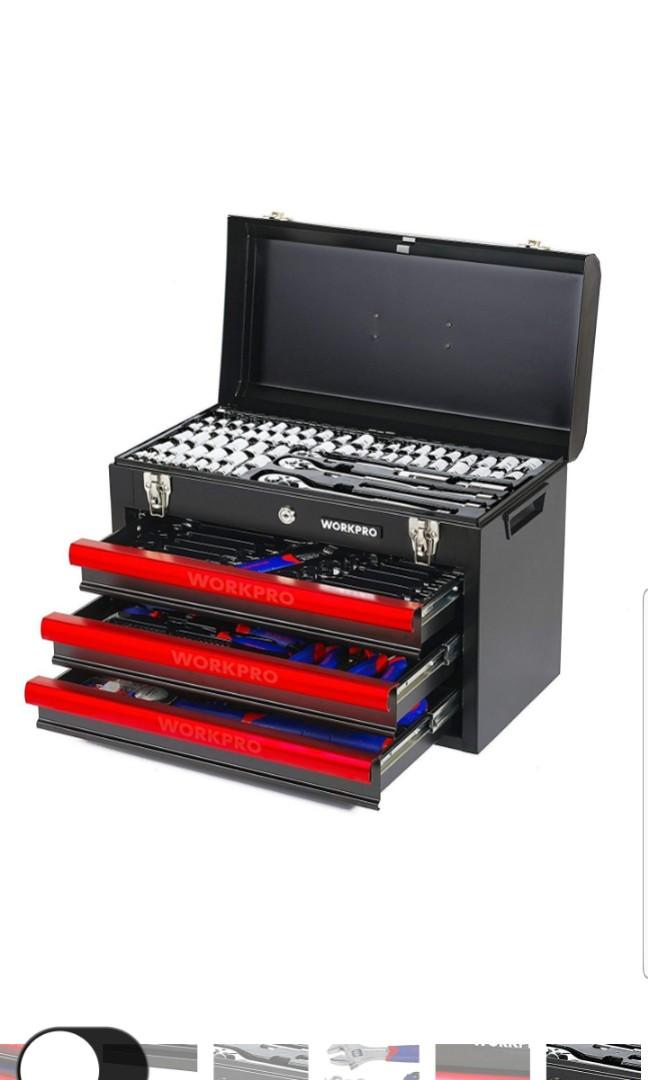 Workpro Mechanics Tool Set Metal Tool Box Chest Storage Drawers