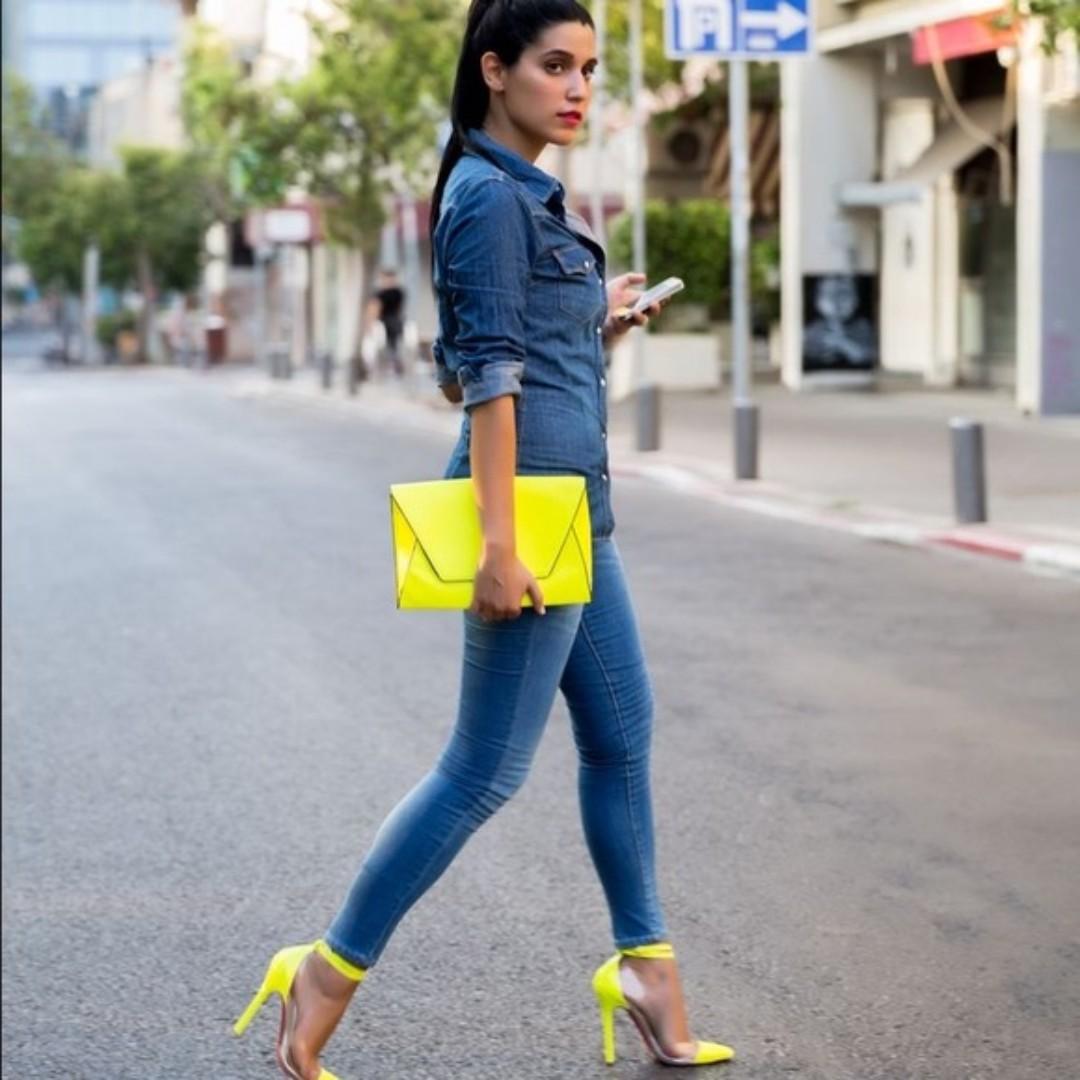 ZARA Bags Trafaluc Neon Clutch