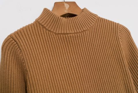 dresseum合身针织毛衣 土咖色