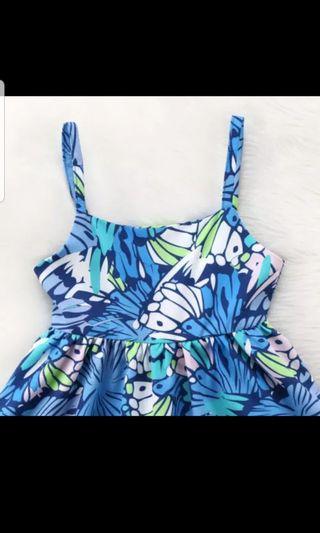 *Instock for size 90* Blue printed dress