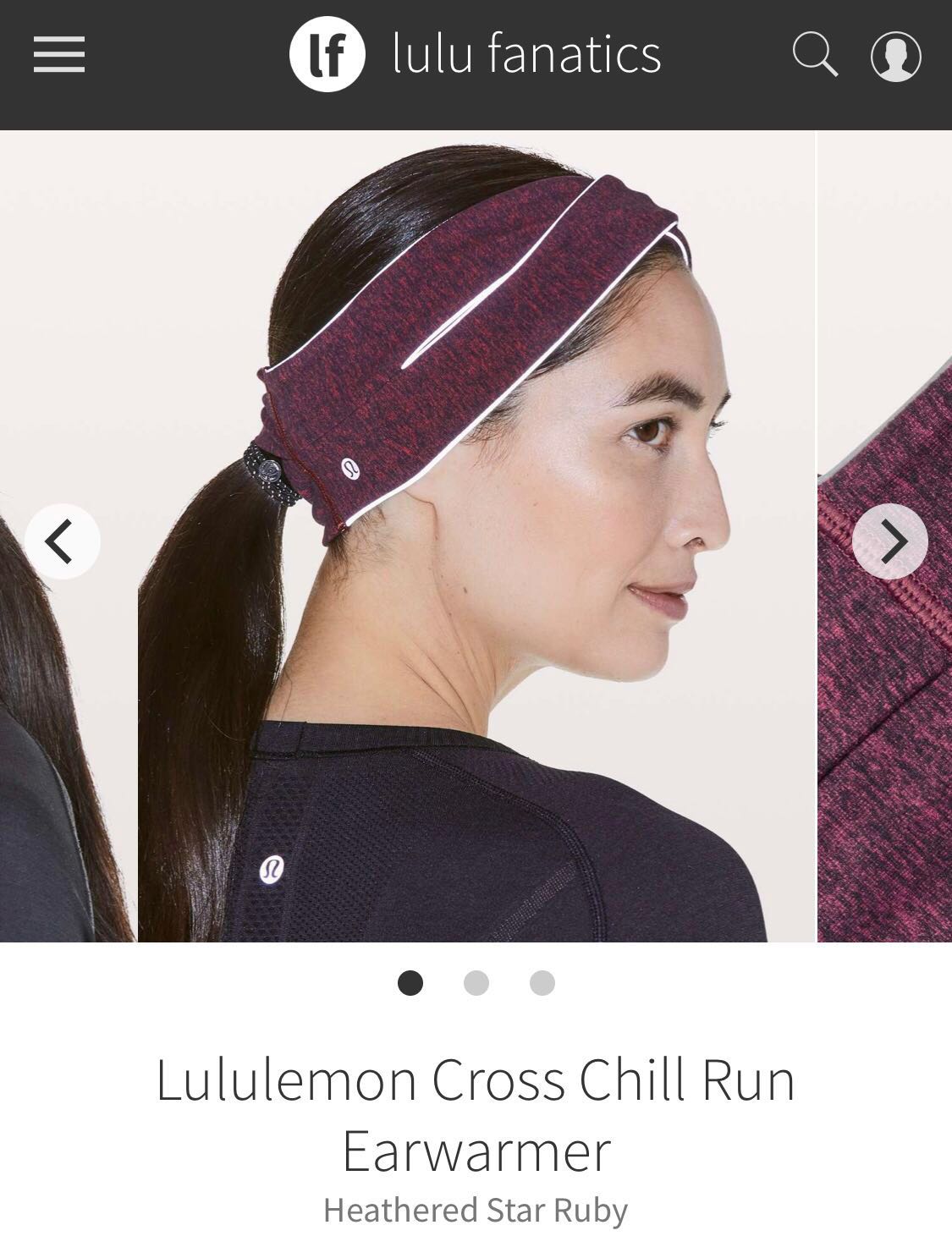 lululemon cross chill run ear warmer