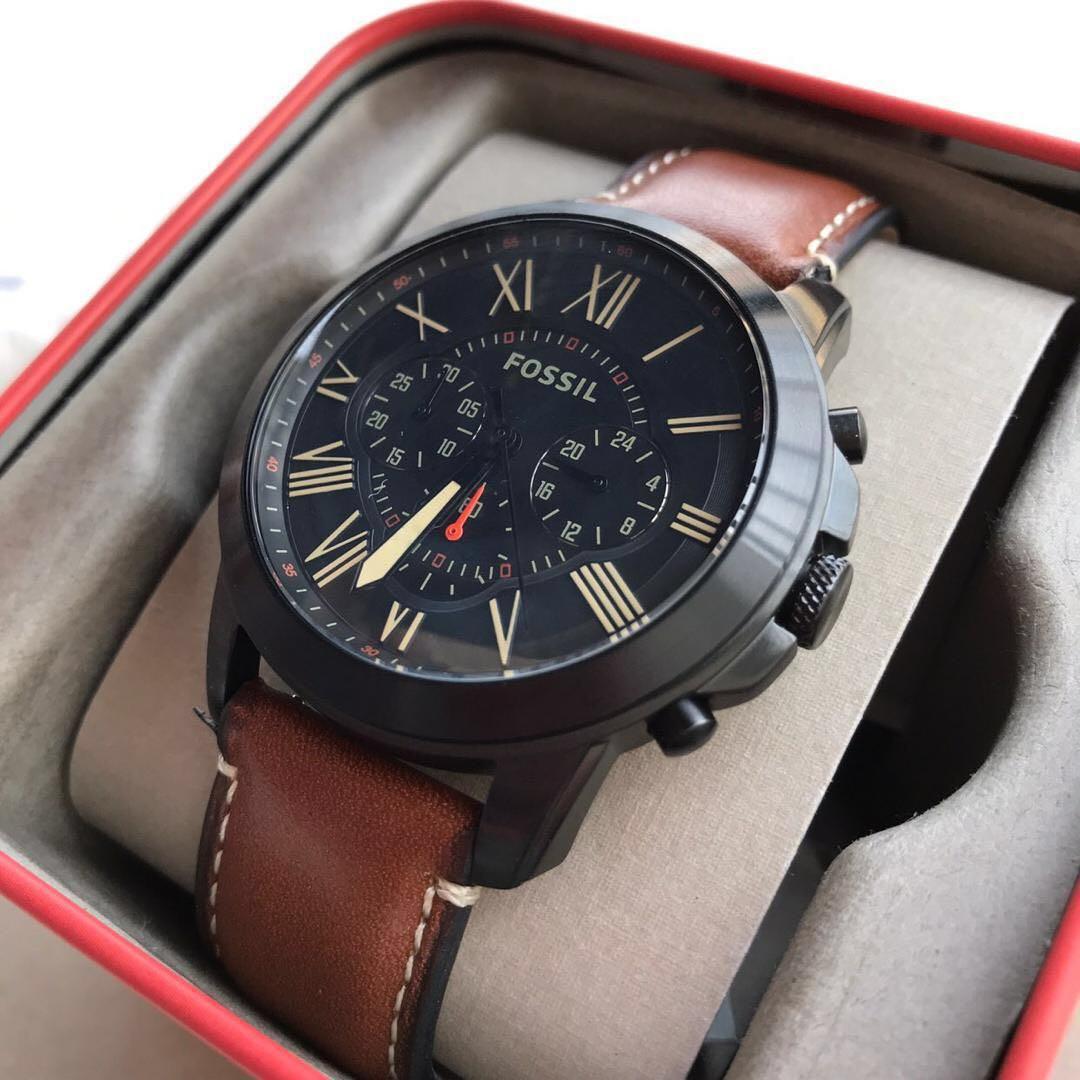 ORIGINAL FOSSIL GRANT CHRONOGRAPH LUGGAGE LEATHER Men s Fashion Watches Accessories Watches on Carousell
