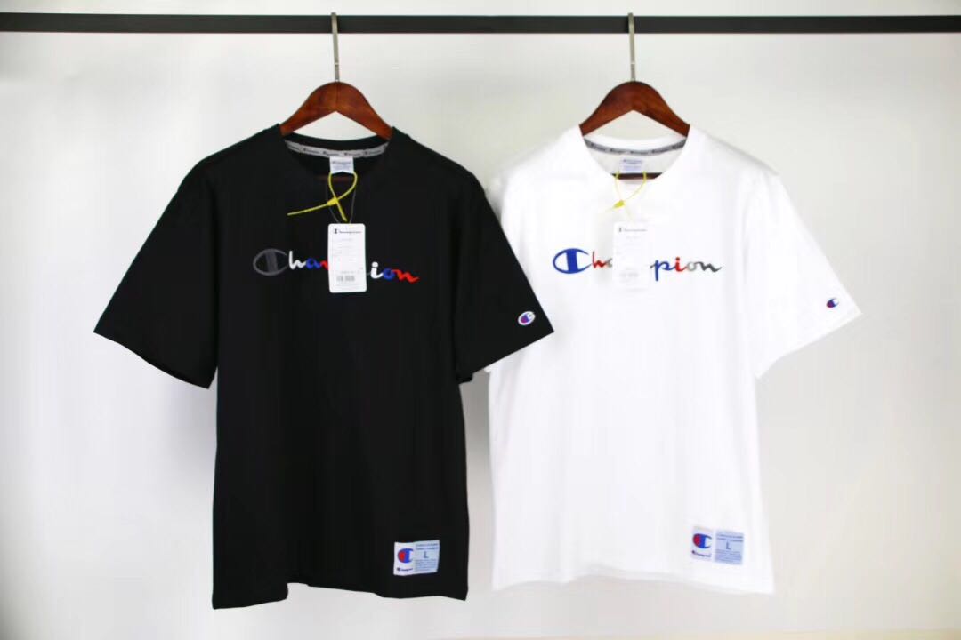 champion rainbow logo tee