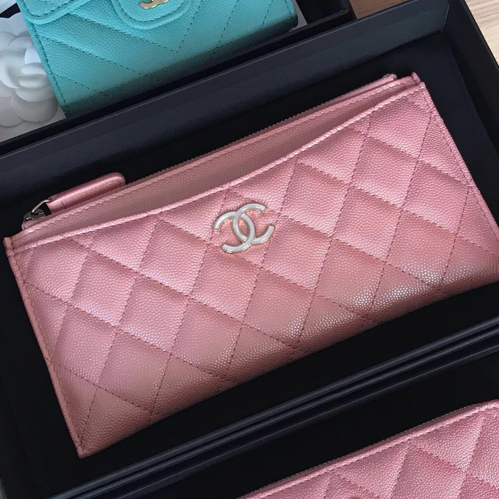 chanel flat wallet
