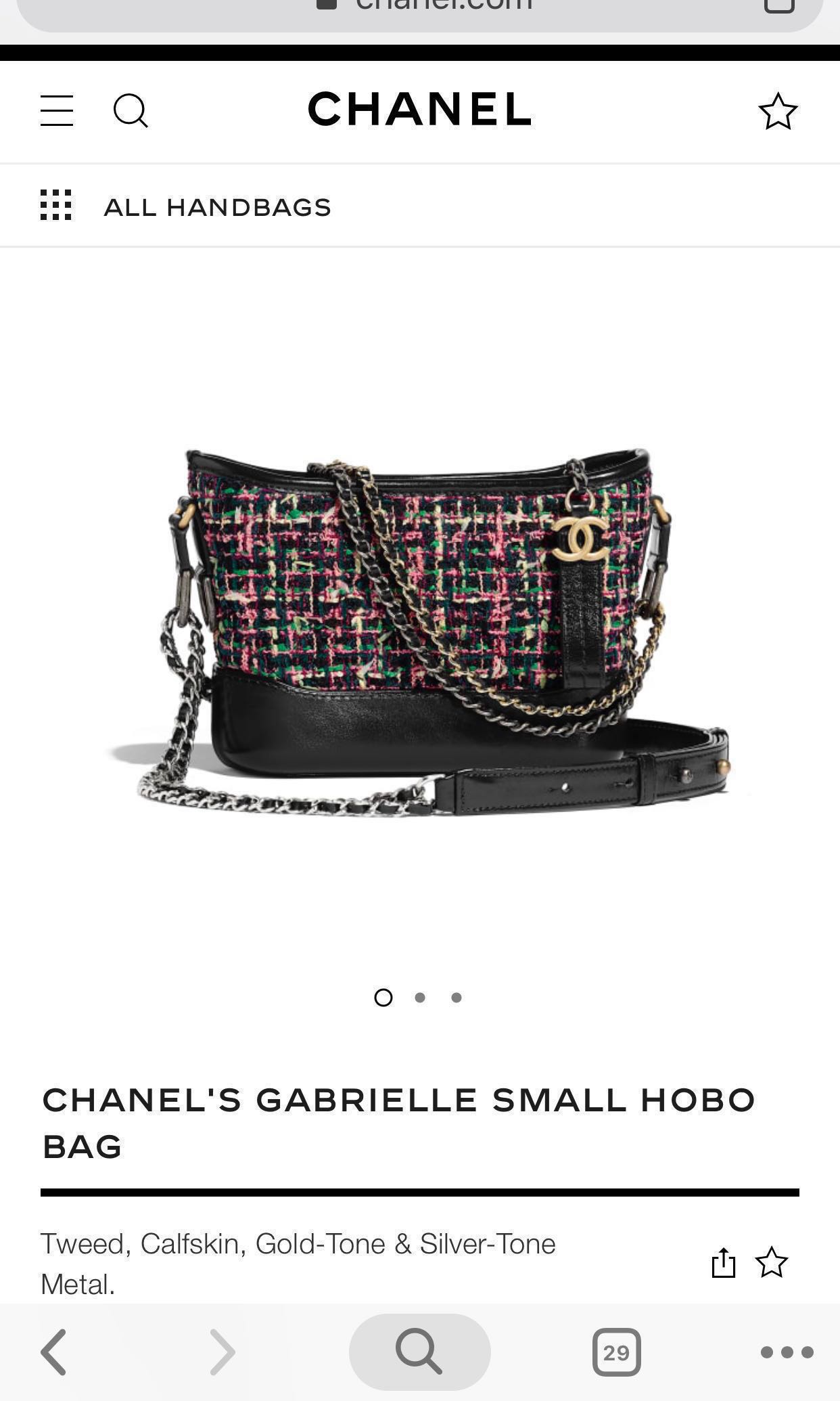 Chanel gabrielle tweed hobo bag outlet