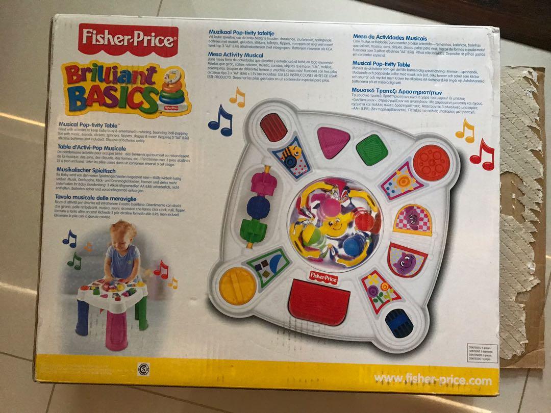 Fisher Price Brilliant Basics Musical Poptivity Activity Table