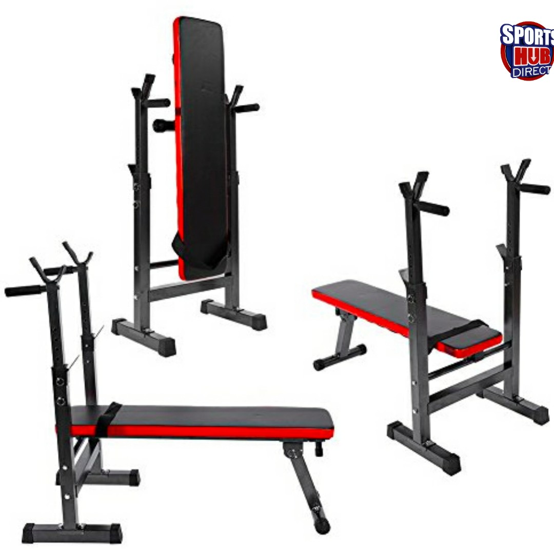 Portable weights bench press set shop