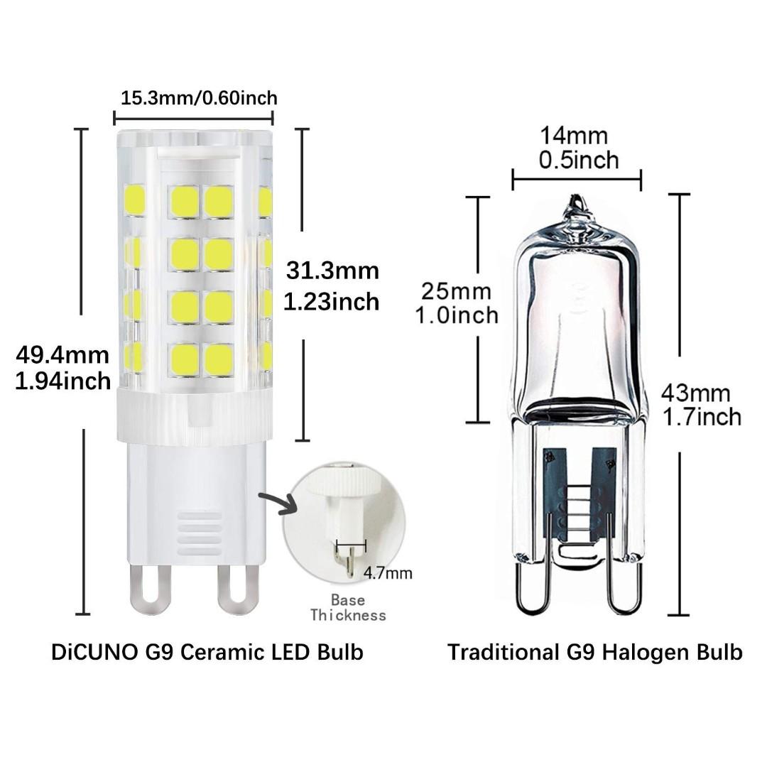Dicuno G9 LED Bulb, Ceramic Base Light Bulb 6W (60W Halogen Equivalent),  550LM
