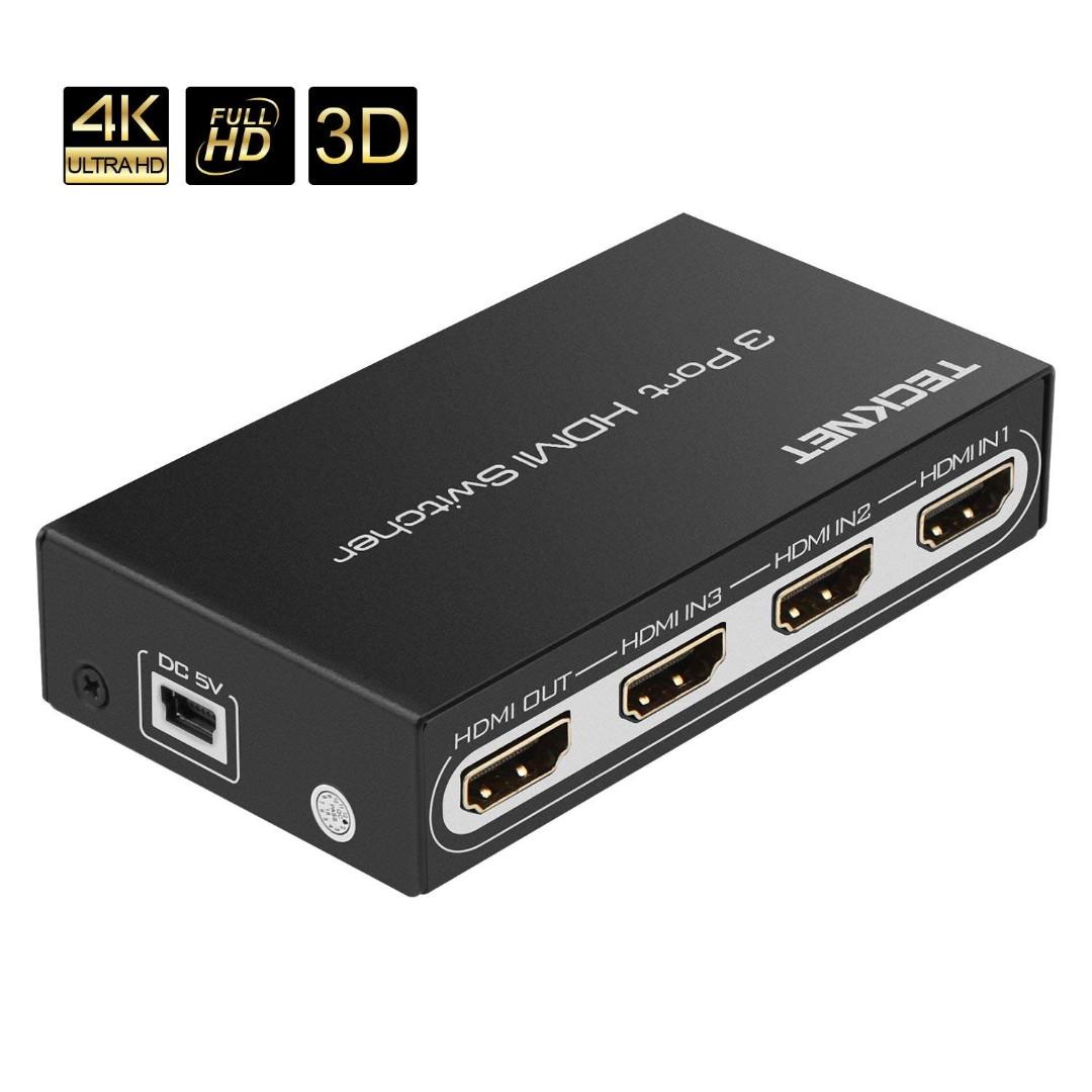 J Tecknet 4k Hdmi Switch 3 Port Hdmi Auto Switcher Box Support 4k