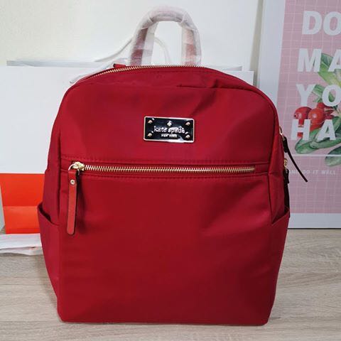 KATE SPADE NYLON BACKPACK - RED, Women's Fashion, Bags & Wallets, Backpacks  on Carousell