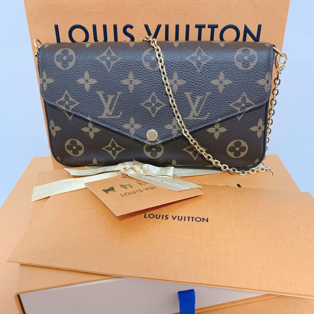 LOUIS VUITTON Felicie Pochette Monogram Wallet & Inserts Dustbag Used Twice  EUC