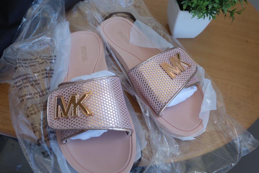 Mk slides rose shop gold