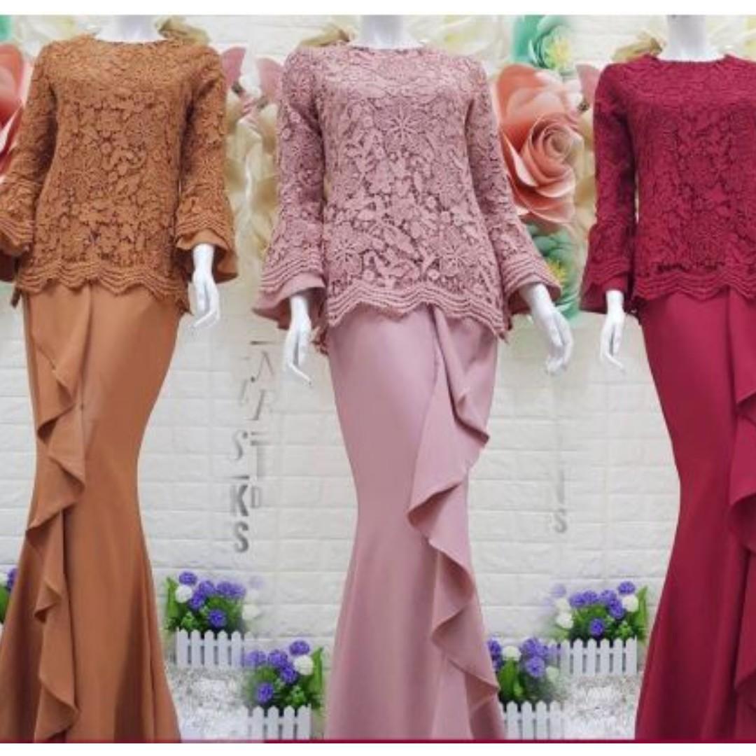 Natalia Ruffles Baju Kurung Moden Lace Women S Fashion Clothes