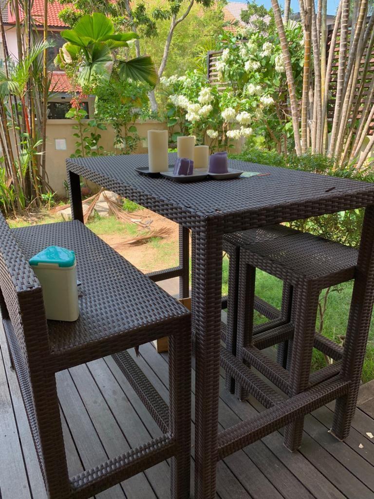 Outdoor high table on sale and chair set