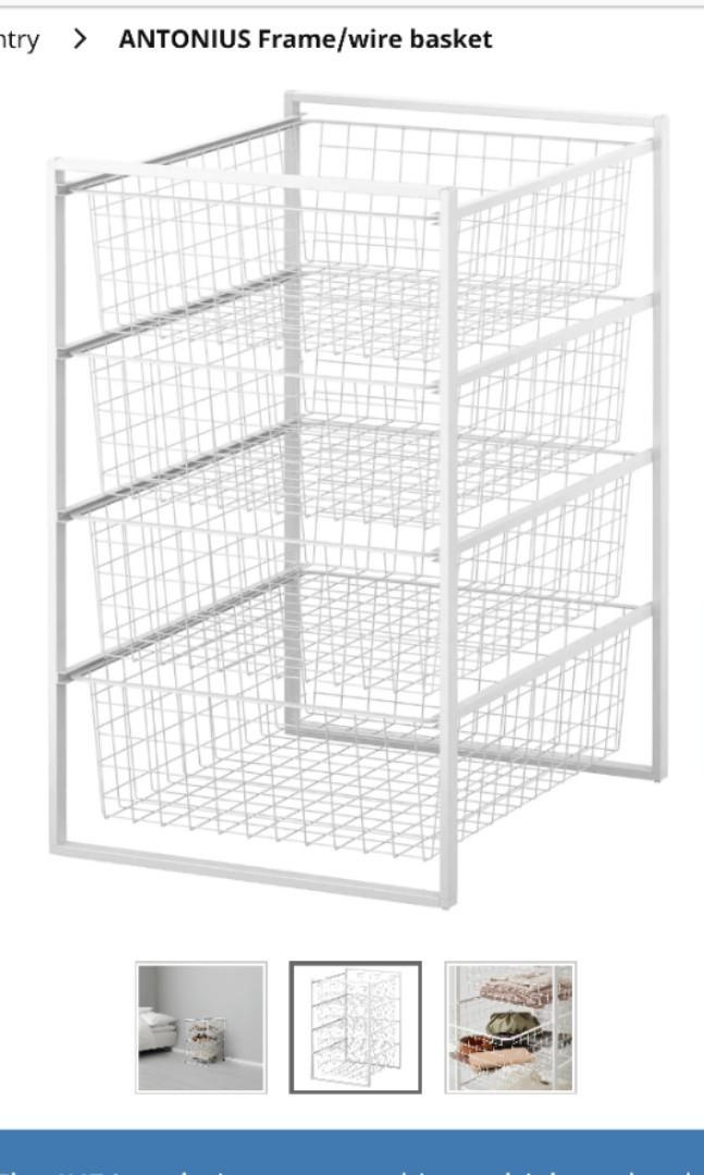 Pantry Shelves Ikea Antonius Wire Basket Furniture Shelves