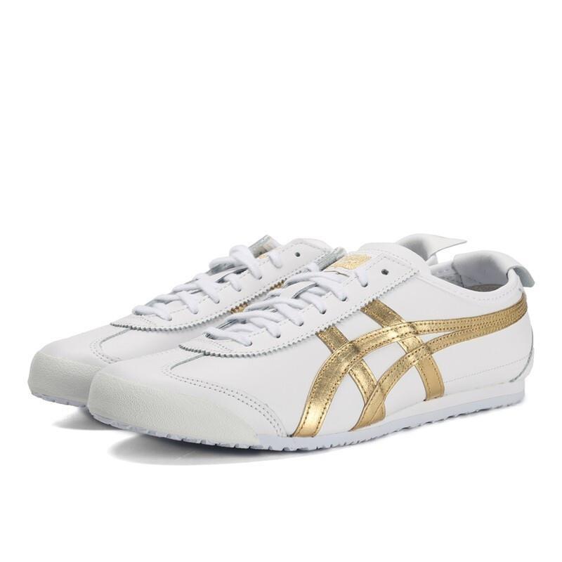 white and gold sneakers