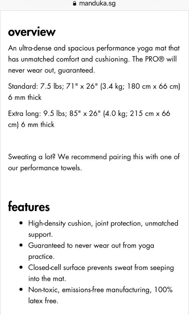 Preloved Manduka PRO 71” Purple, Sports Equipment, Exercise & Fitness