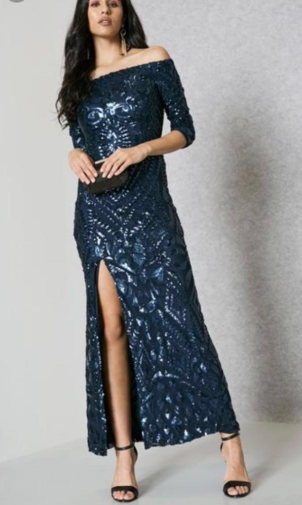 Quiz dark best sale blue dress