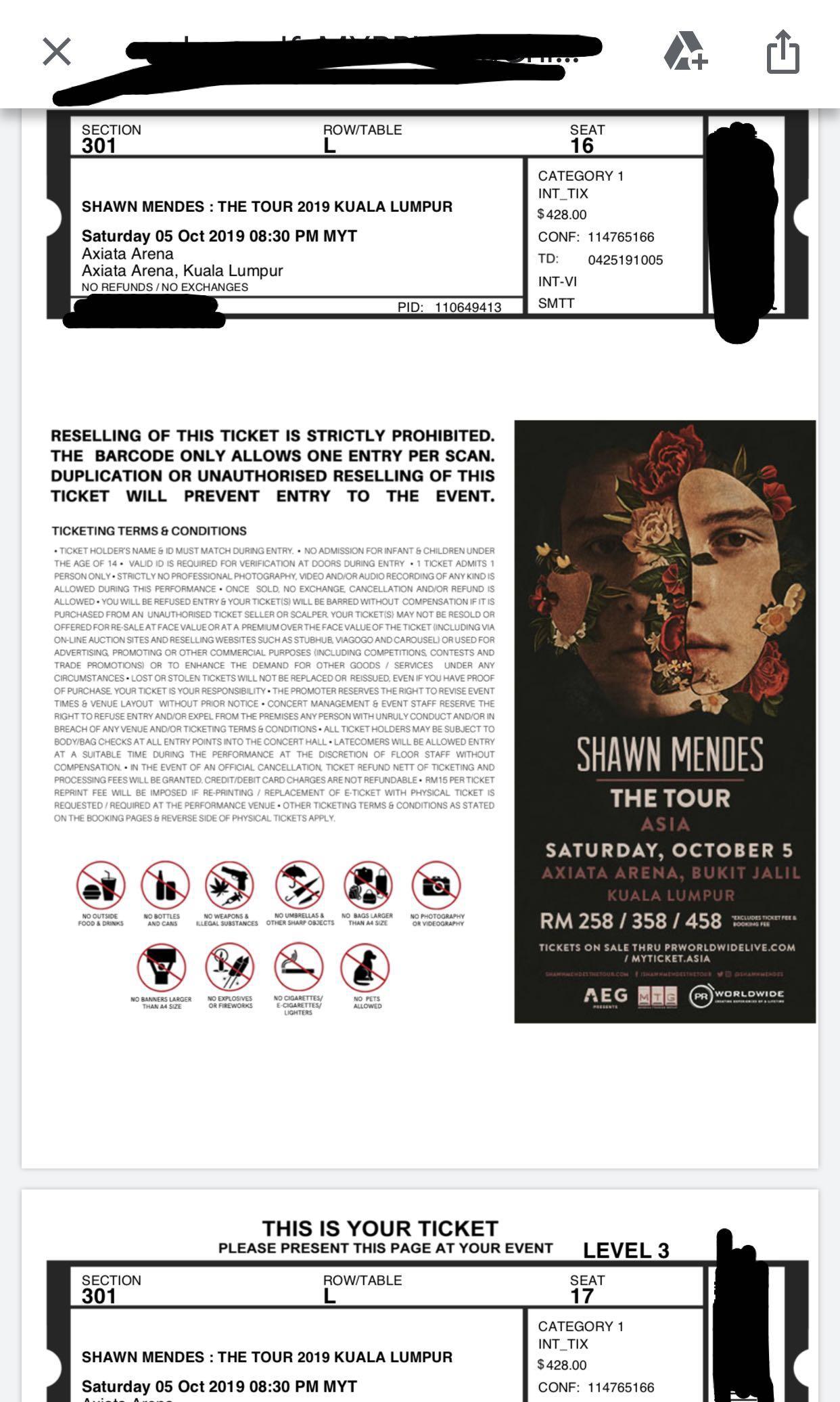 Shawn Mendes Tour Malaysia KL, Tickets & Vouchers, Local Attractions