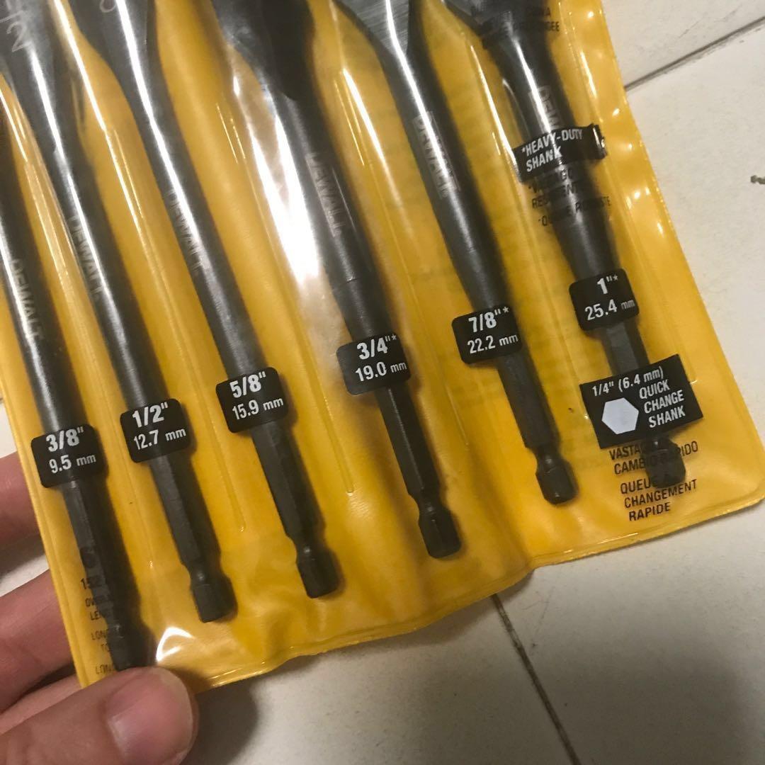 SOLD OUT!!! Dewalt 6 bit 3/8 inches to 1 inch spade drill bit