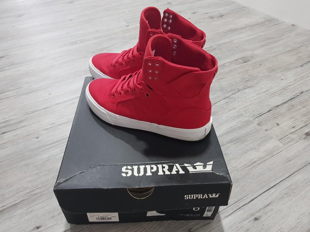 Sold at Auction: US Supra Sneakers, Muska 001 Red High Tops, Size