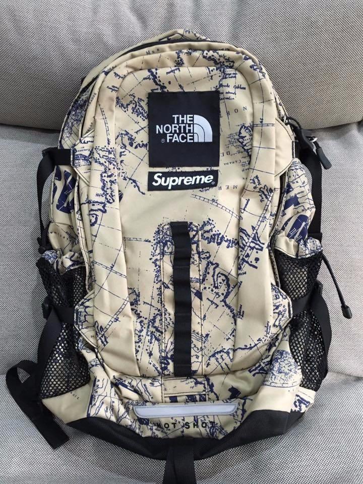 Supreme X The North Face Hotshot Backpack Tan Men S Fashion Bags Wallets Backpacks On Carousell