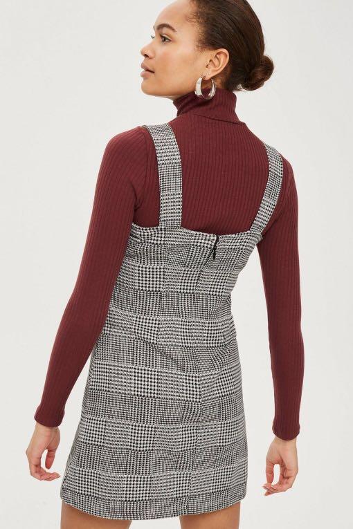 Topshop Gingham A Line Pinafore Dress Women s Fashion Dresses Sets Dresses on Carousell