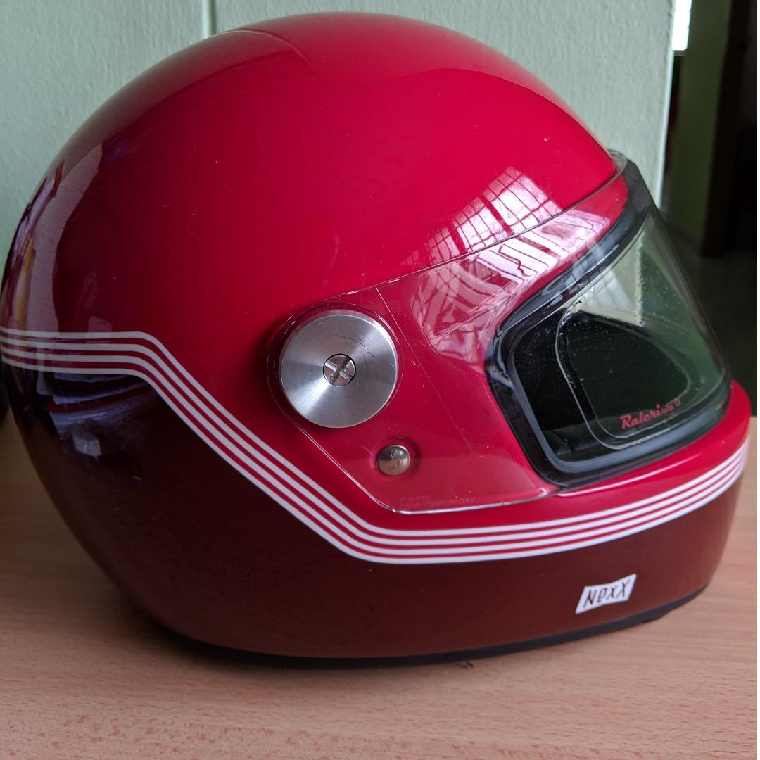 Used Nexx XG100 Garage Racer Motordrome Red Moto Retro Helmet