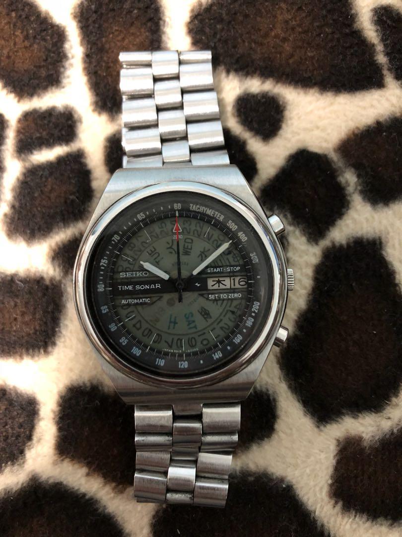 Vintage Seiko Time Sonar Automatic Chronograph 7015-6010, Luxury, Watches  on Carousell