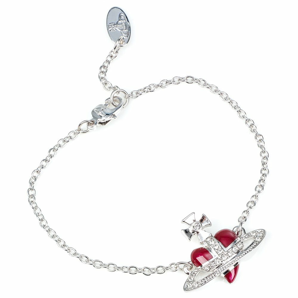 Vivienne Westwood diamante heart bracelet (red), Women's 