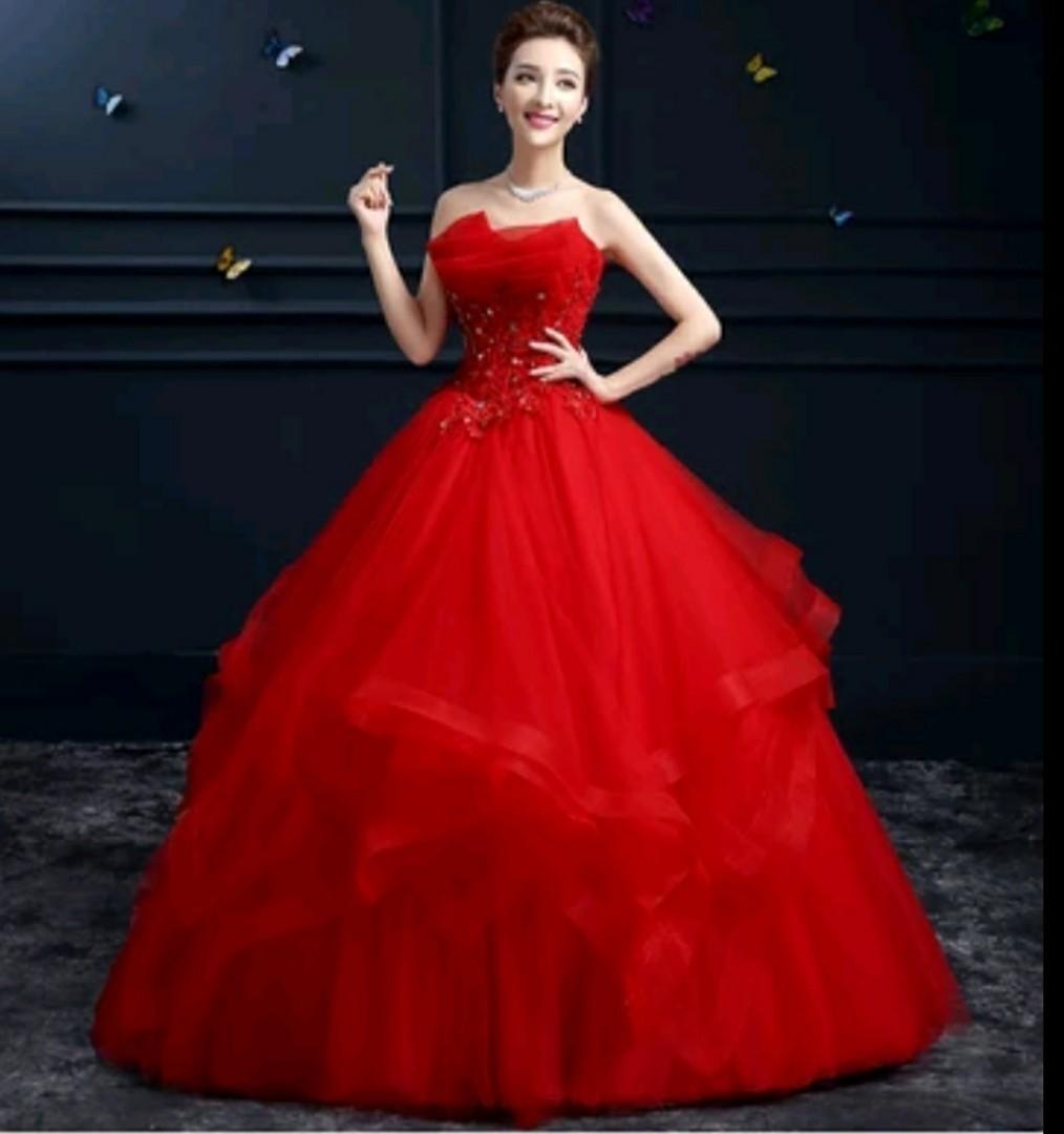 Red princess wedding dress store
