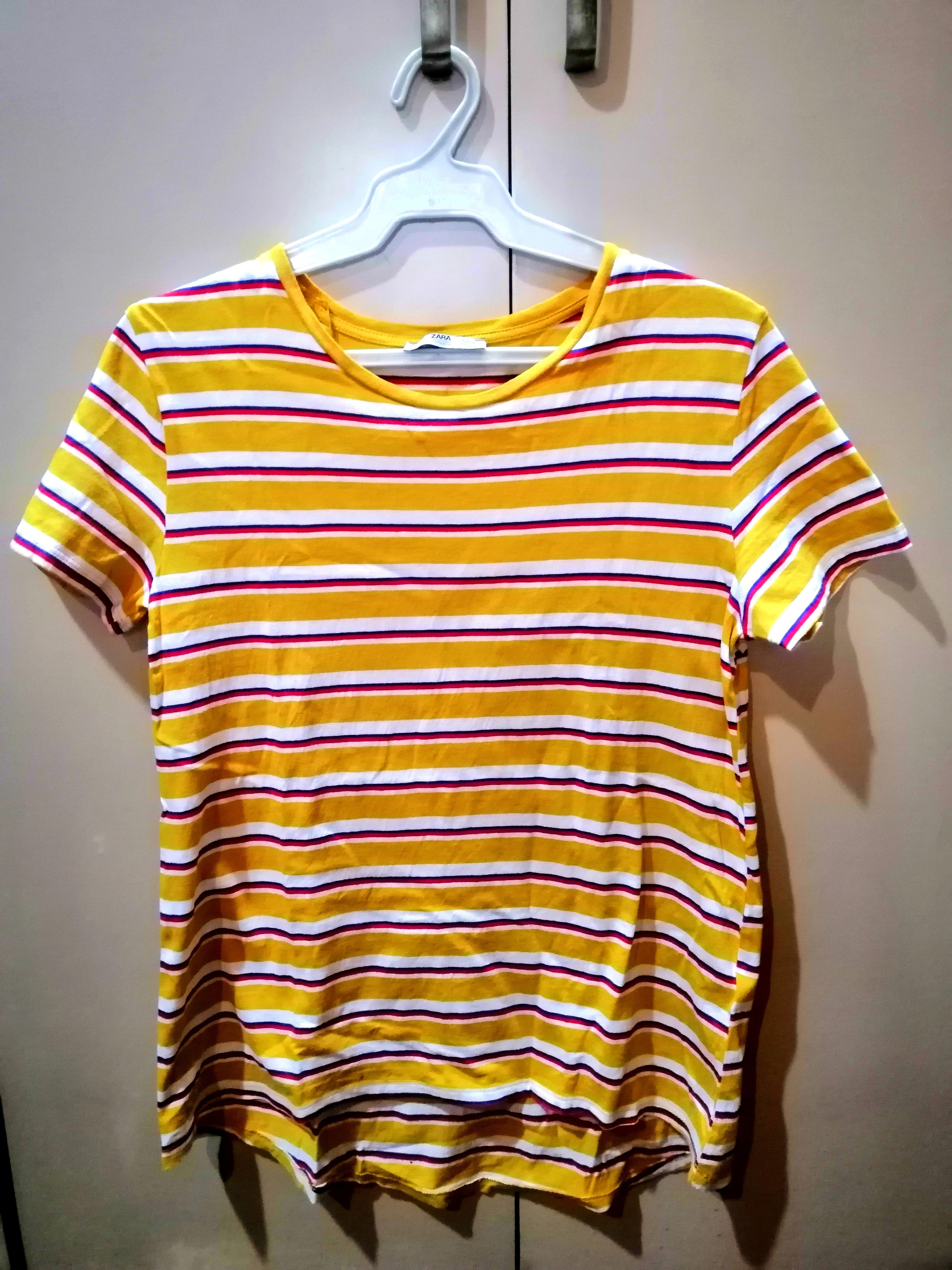 zara yellow striped shirt