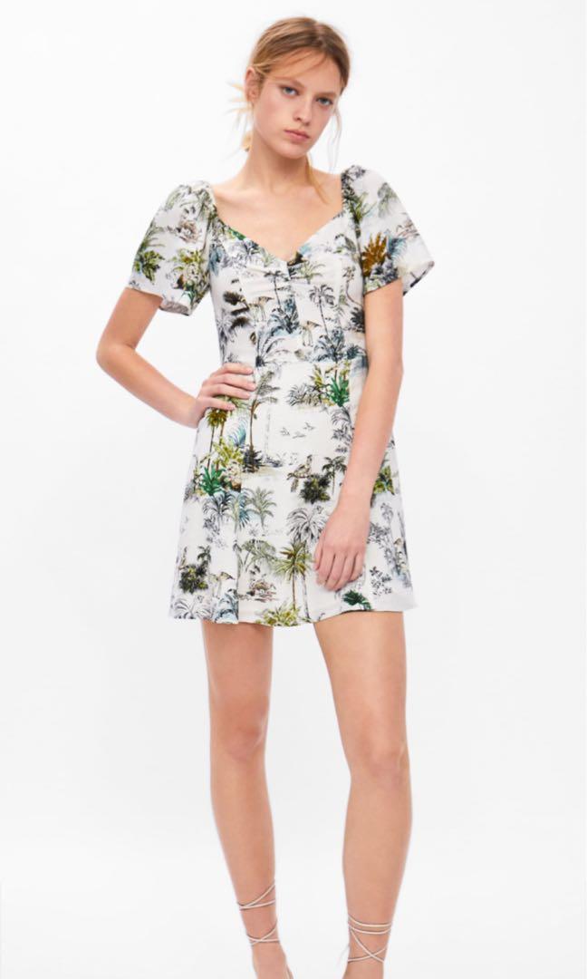 Zara Tropical Print Dress, Women's ...