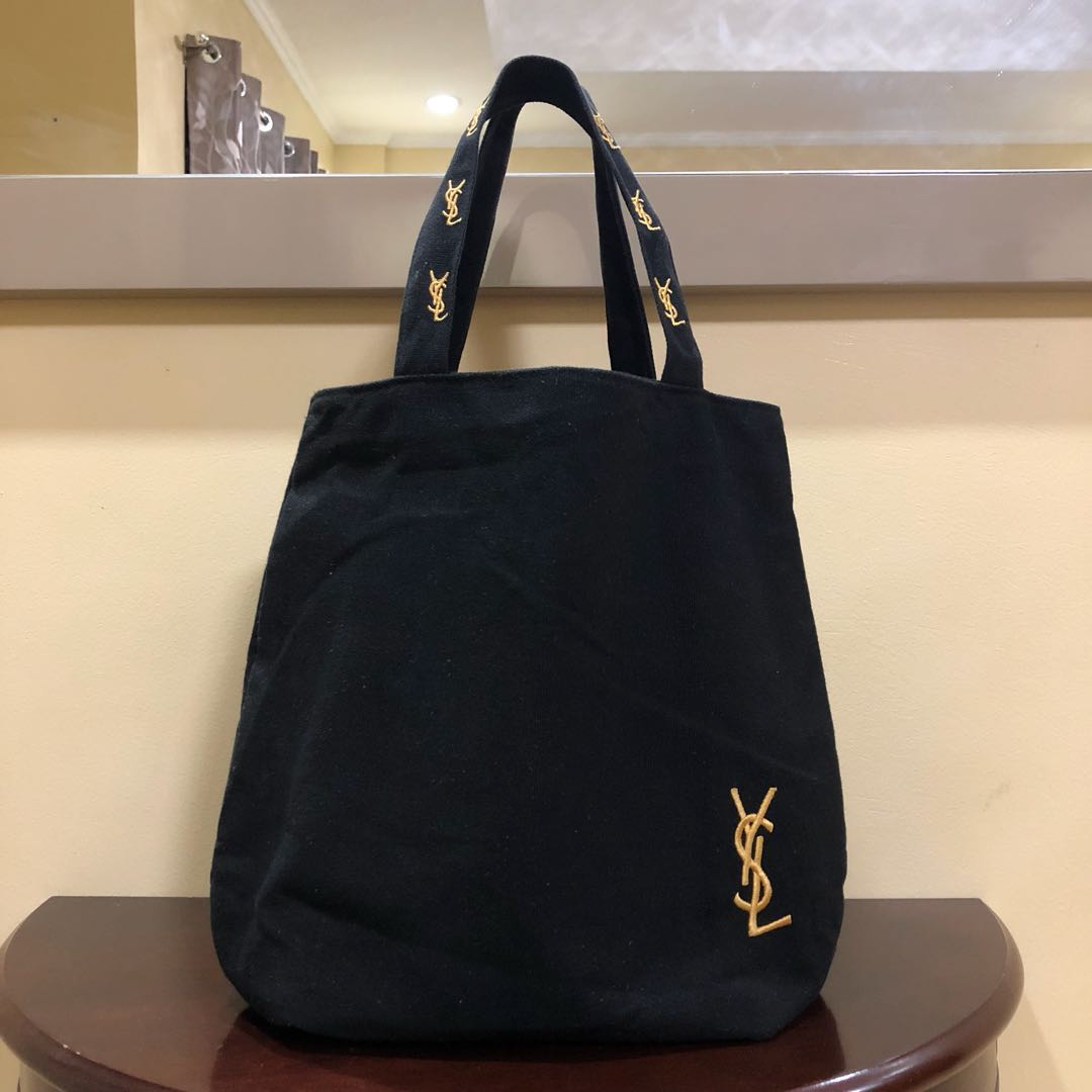 100 Authentic Ysl Tote Bag Yves Saint Laurent Beauty Black Cloth Shoppers  Market Tote Bag 1556420073 18ba153f 