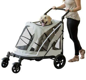 Pet Gear No-Zip Stroller, with push Button Entry for Single or Multiple Pets