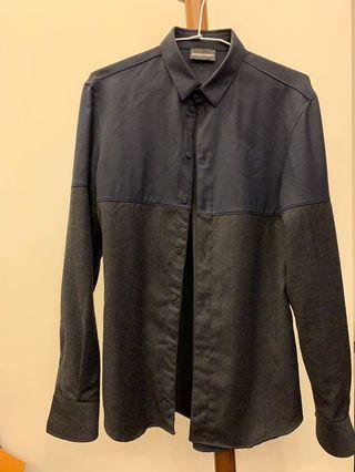 Emporio Armani 拼色羊毛襯衫