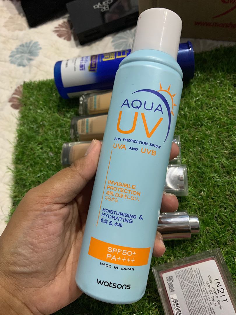 Aqua Uv Sunscreen Spray Health Beauty Skin Bath Body On Carousell