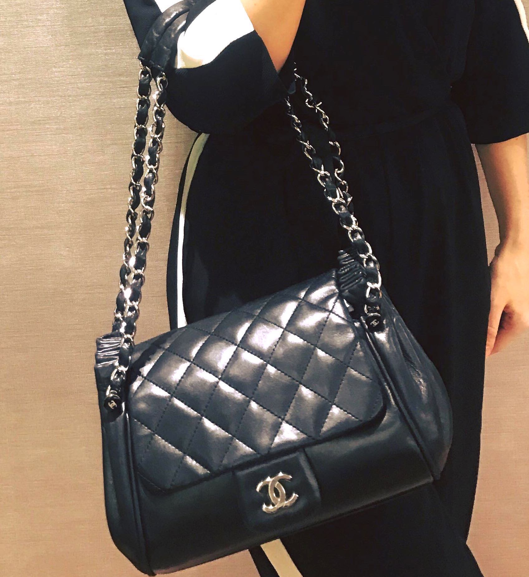 chanel double sling bag