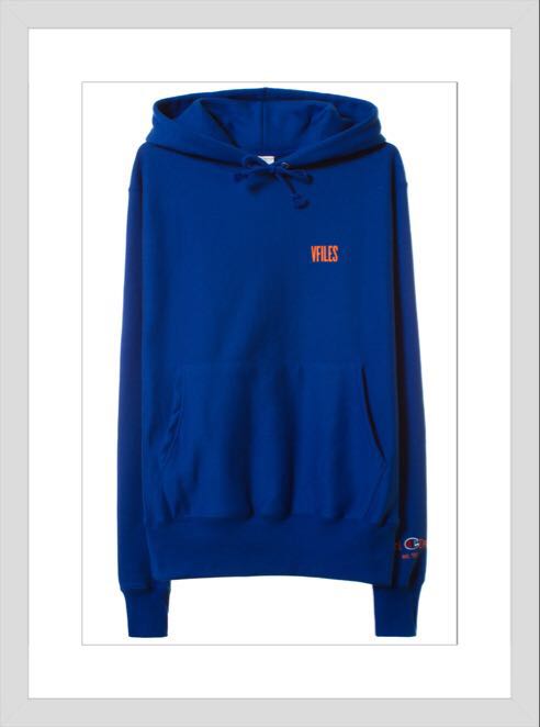 Authentic Vfiles x Champion Blue Hoodie 