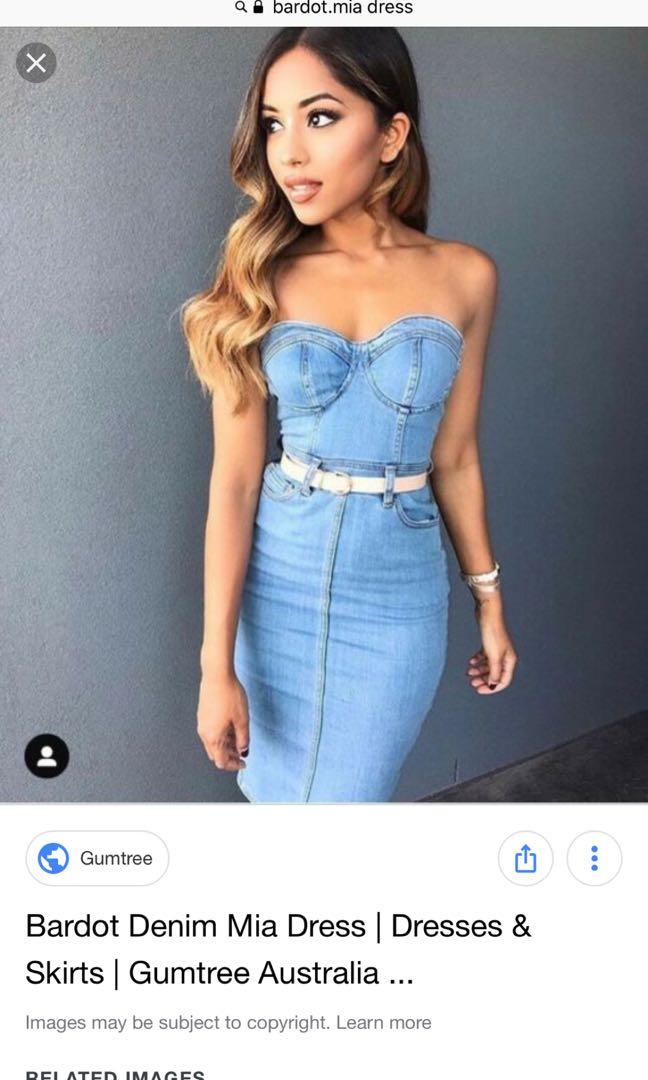 Bardot mia denim dress deals