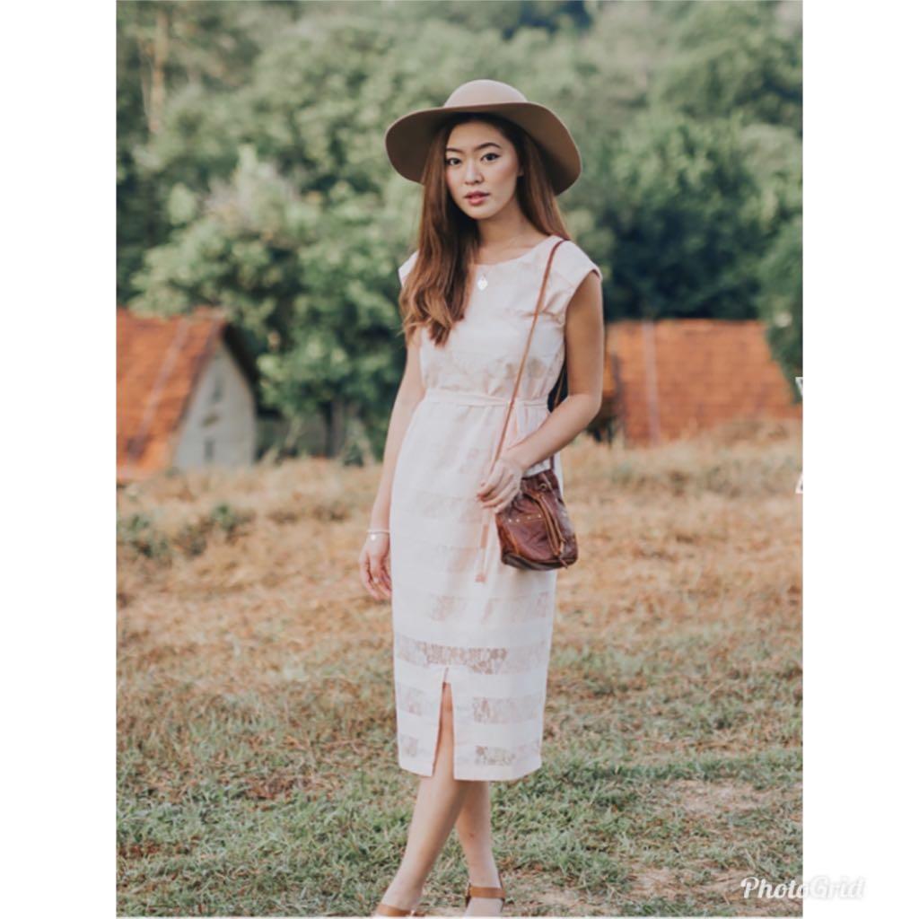 Bnwt Lollyrouge Unicorn Heartstrings Midi Dress In Blush Women S
