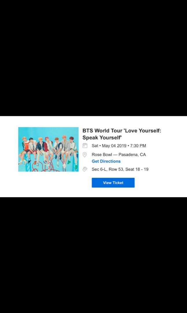 Bts Rose Bowl May 4 Tickets Entertainment K Wave On Carousell